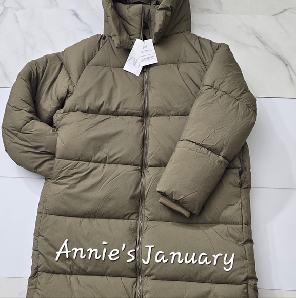 ZARA Women's Water&Wind Protection Long Anorak(Dark Olive, US L /EUR L) - Picture 13 of 16